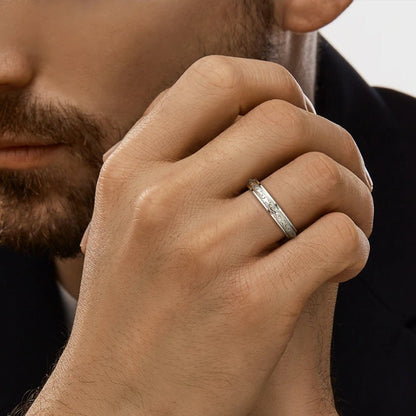Sterling Silver Celtic Fidget Anxiety Band Ring for Couple