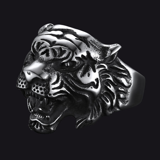 Punk Tiger Head Ring for