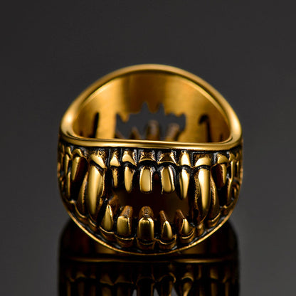 Gothic Punk Vampire Fang Teeth Ring for