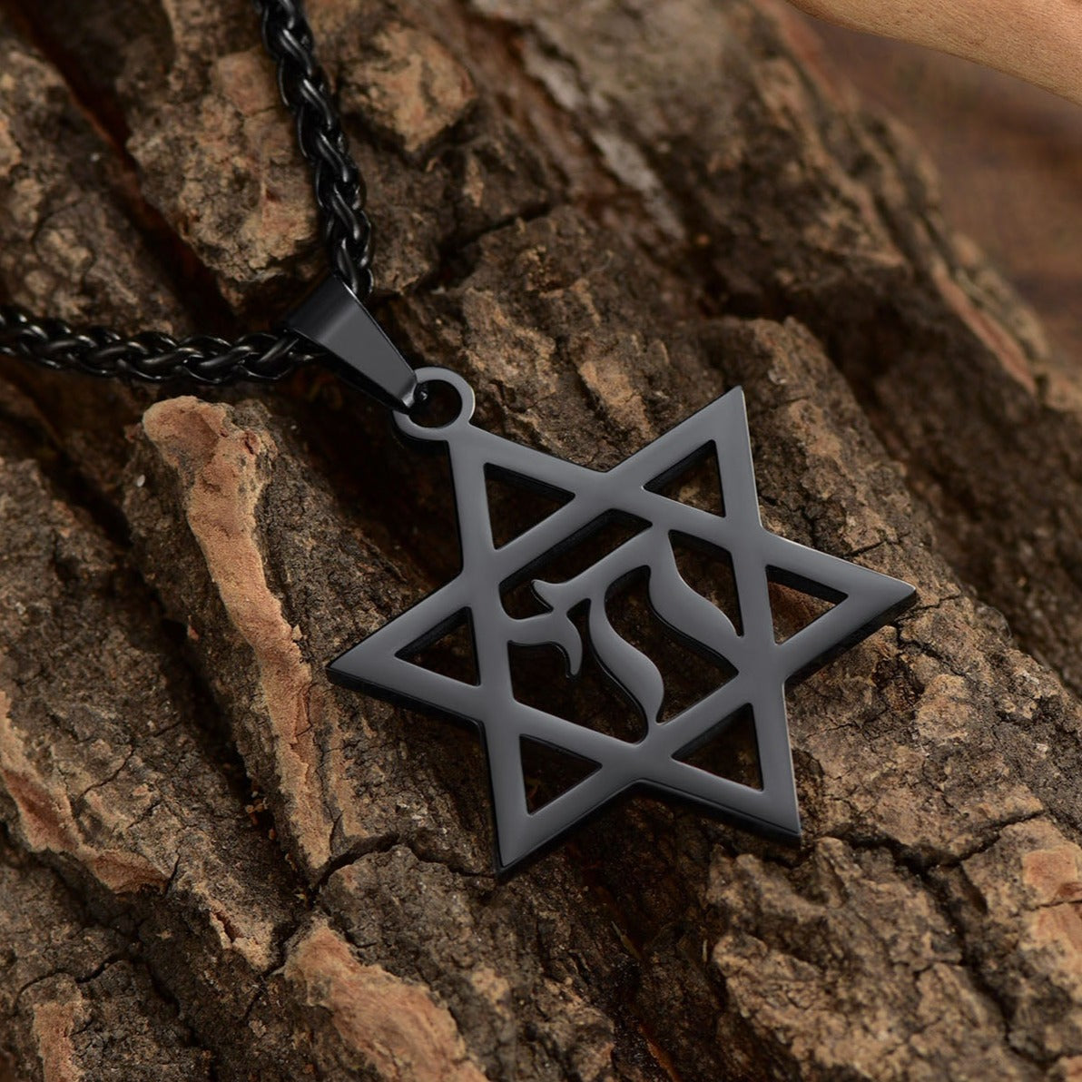 Star of David Hebrew Letter Necklace for