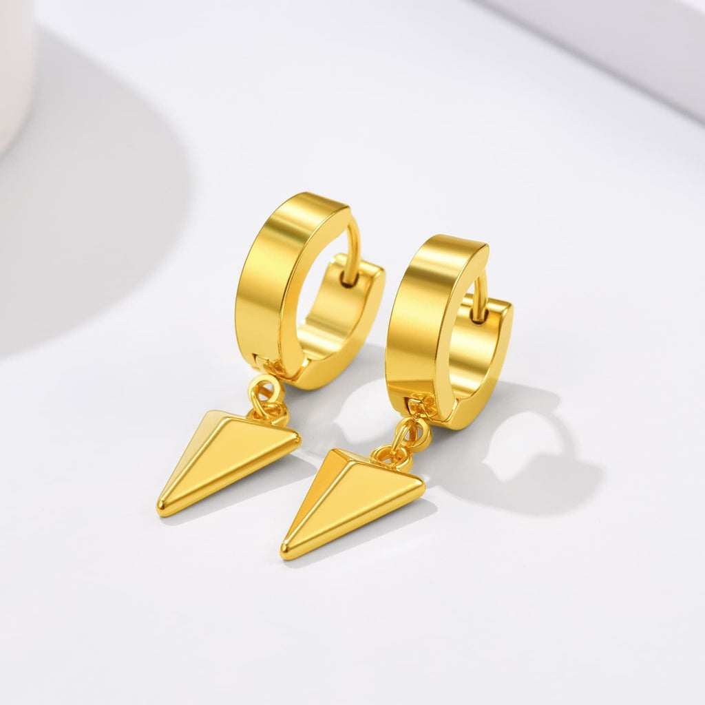 Flash Triangle Spike Dangle Hoop Earrings for