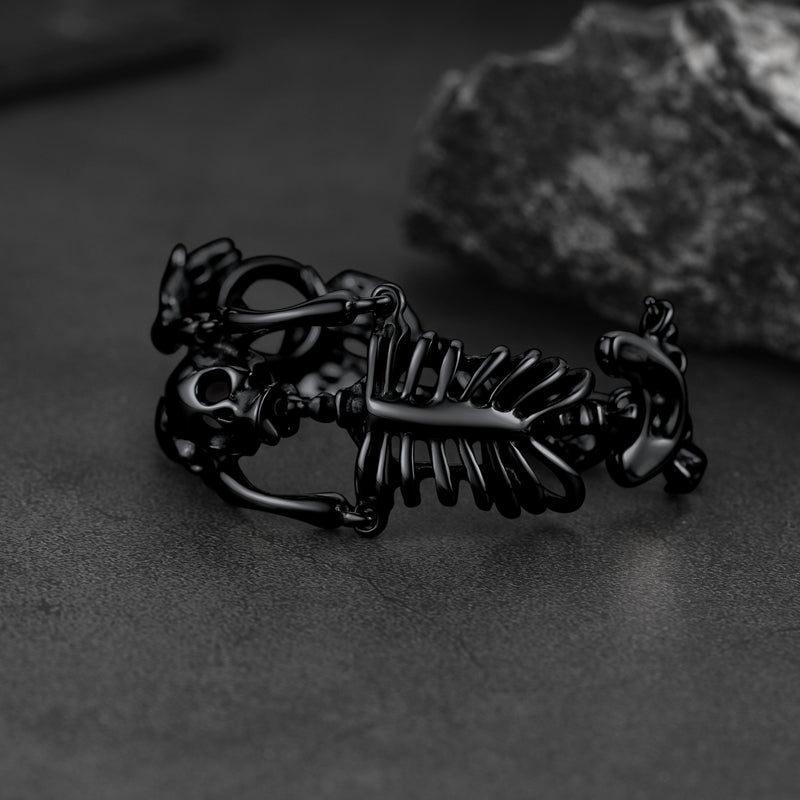 Faithheart Stainless Steel Body Skull Skeleton Bracelet for