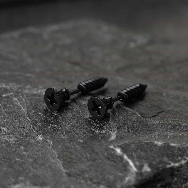 Screw Back Stud Earrings Set of 3 Pairs for