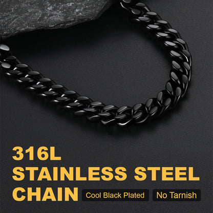 9mm Miami Cuban Link Chain Necklace Set for