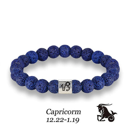 Handmade Lava Stone Zodiac Bracelet
