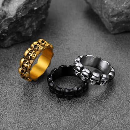 Gothic Punk Skull Ring for Stainless Steel