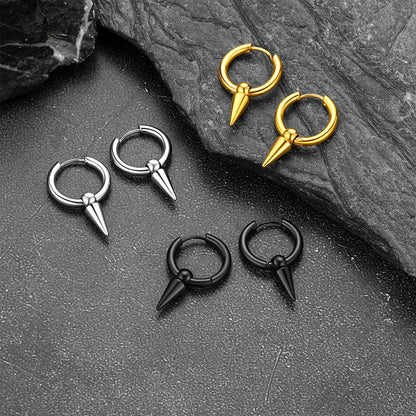 Punk Spike Huggie Hoop Earrings for