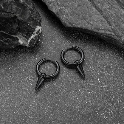 Punk Spike Huggie Hoop Earrings for