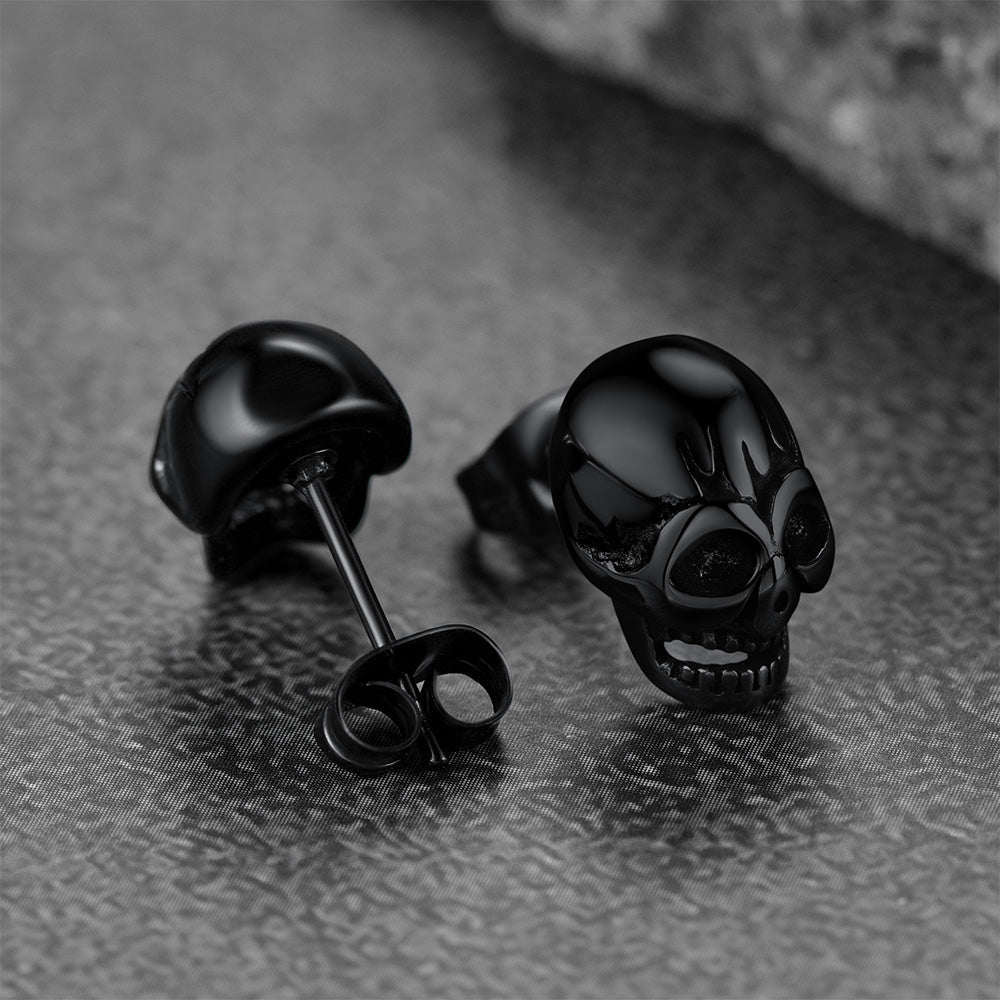 Gothic Skull Stud Earrings for Halloween Gift