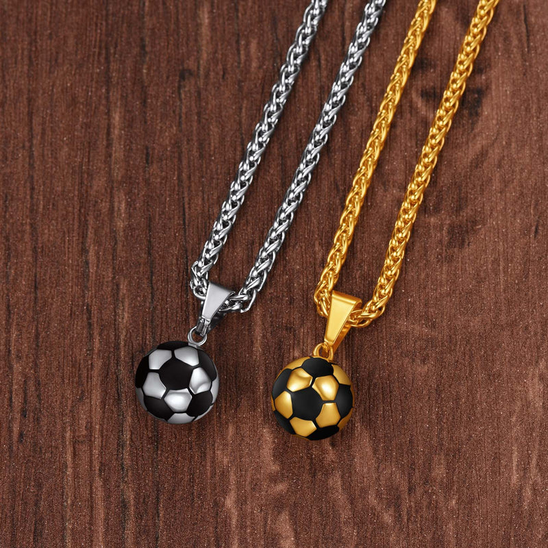 Soccer Football Necklace Sports Pendants for Ball Fans