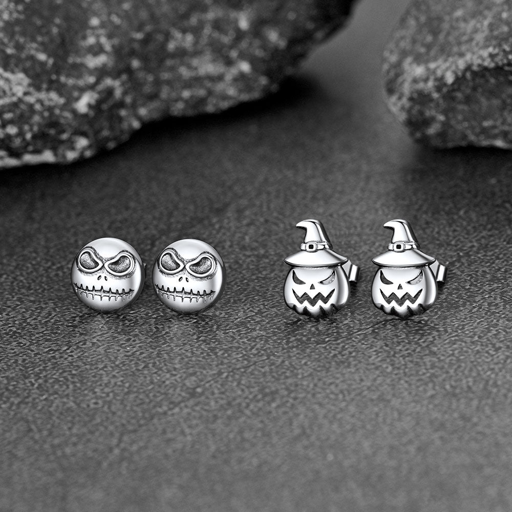 Halloween Pumpkin Earrings in Sterling Silver