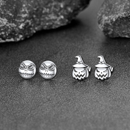 Halloween Pumpkin Earrings in Sterling Silver