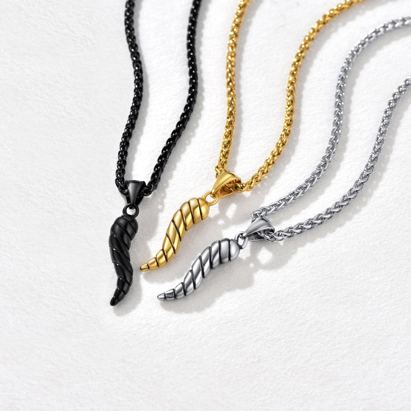 Italian Horn Pendant Necklace Cornicello Amulet Talisman