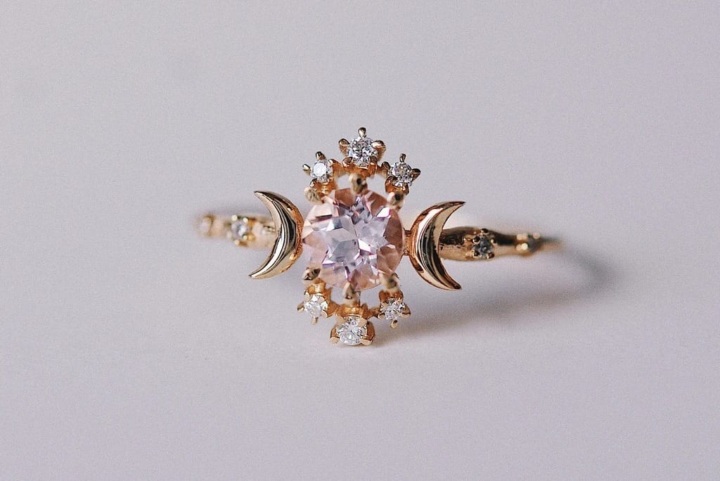 Triple Goddess Star Crystal Ring