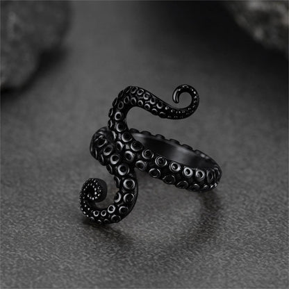 Punk Octopus Tentacle Ring for in Stainless Steel
