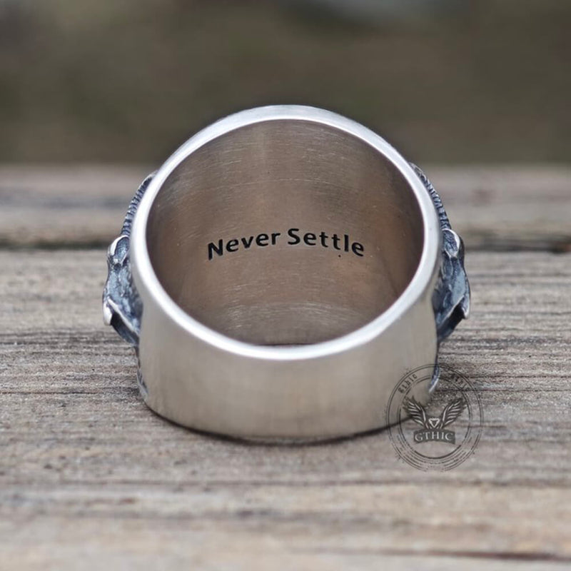 1936 Wild Man Sterling Silver Hobo Nickel Ring