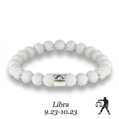 Handmade Lava Stone Zodiac Bracelet