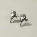 Raven Skull Earrings Viking Stud Earrings for