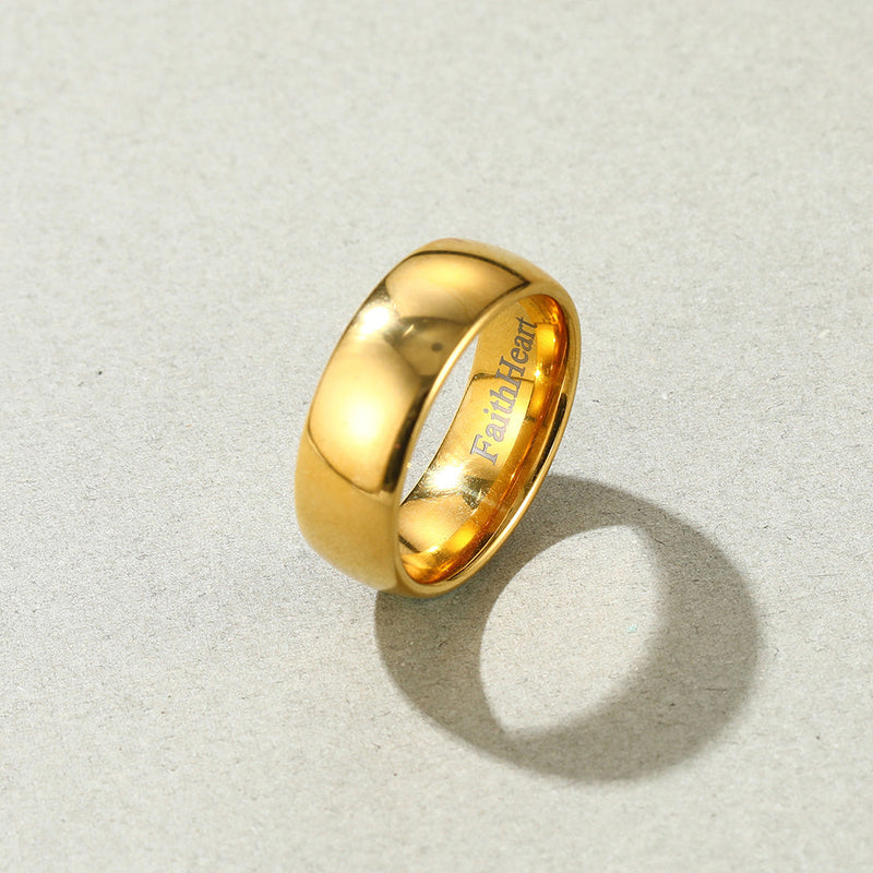 Polished Gold Tungsten Carbide Doom Band Ring for 4mm/6mm/8mm Width