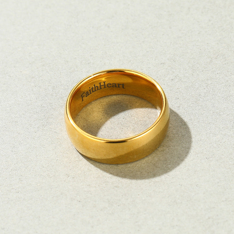 Polished Gold Tungsten Carbide Doom Band Ring for 4mm/6mm/8mm Width