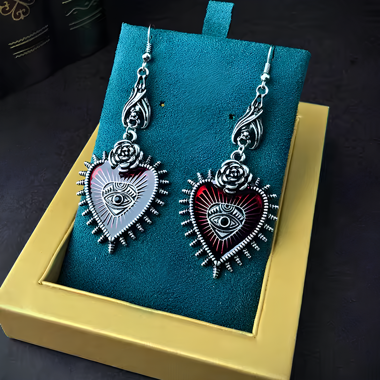 Blood Rose Earrings