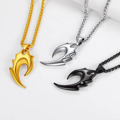 Spear Wolf Teeth Pendant Necklace for