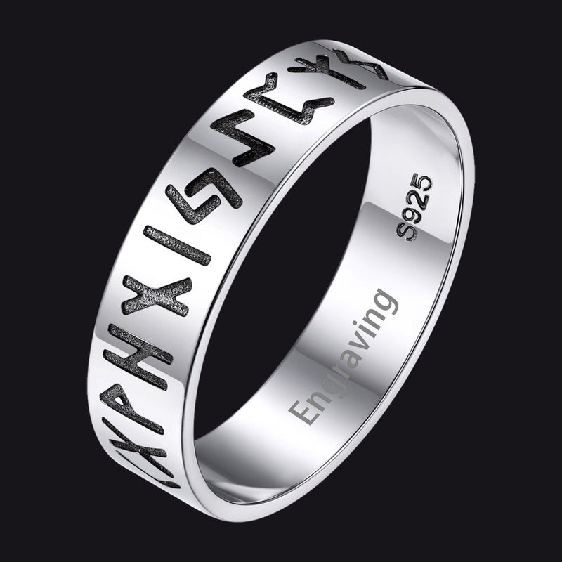 Sterling Silver Norse Viking Runes Ring for