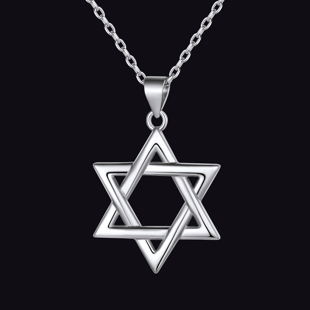Sterling Silver Star of David Pendant Necklace for