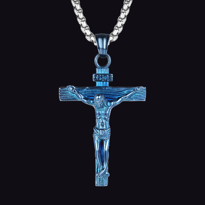 Catholic Crucifix Cross Necklace Jesus Pendant for