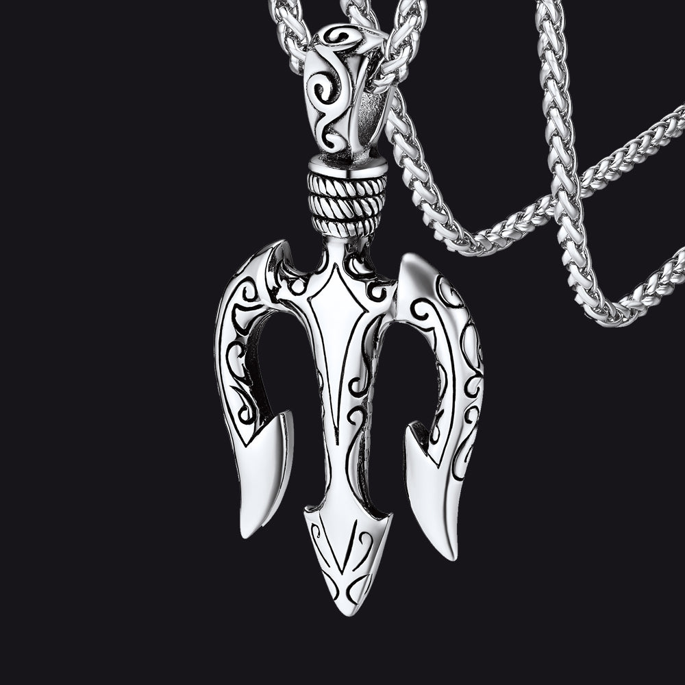 Poseidon Trident Necklace Ancient Greek Mythology Pendant