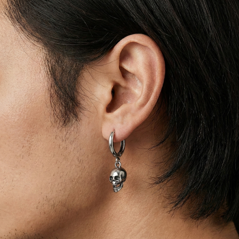 Death Hoop Earrings