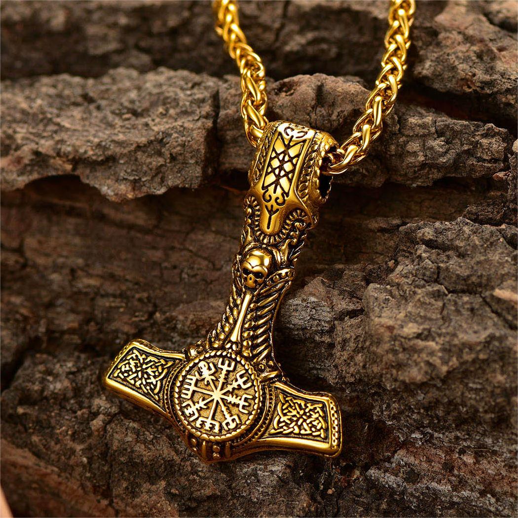 Viking Thor's Hammer Mjolnir Necklace Pendant for