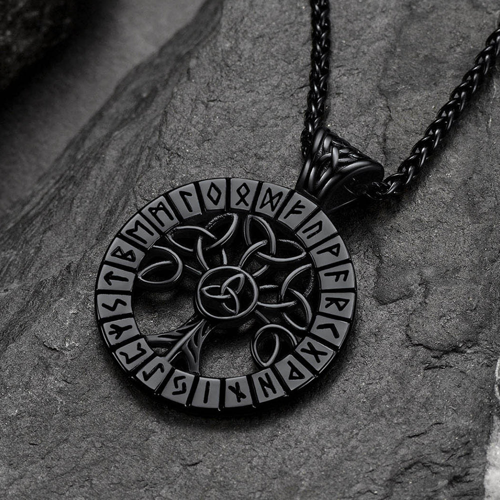 Norse Viking Rune Tree of Life Necklace Amulet for