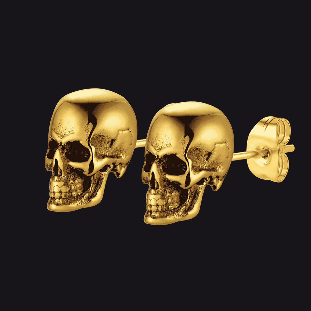 Gothic Punk Skull Stud Earrings for