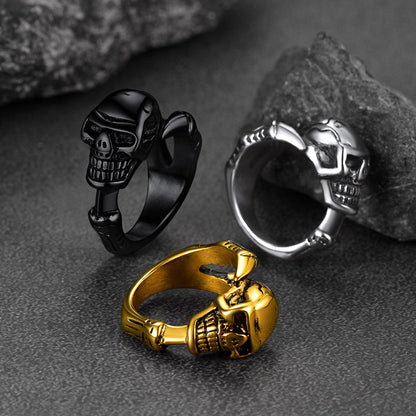 Faithheart Gothic Skull Ring Biker Ring for