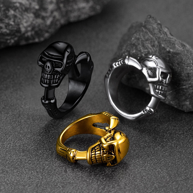 Faithheart Gothic Skull Ring Biker Ring for