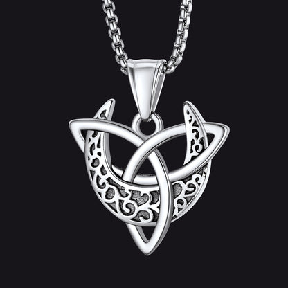 Celtic Knot Moon Goddess Necklace for