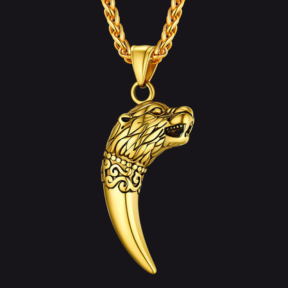 Viking Wolf Tooth Necklace for