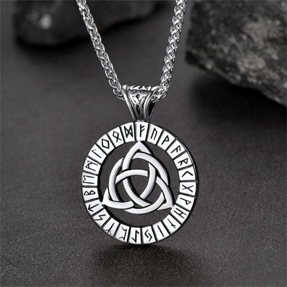 Celtic Knot Necklace With Viking Runes for