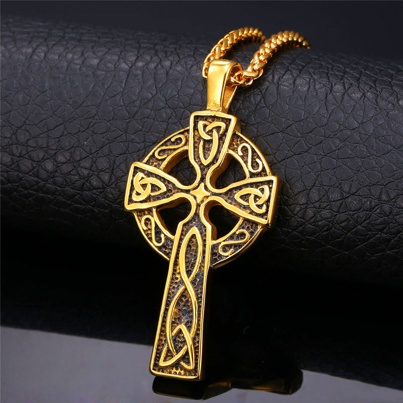 Large Celtic Cross Necklace Pendant for