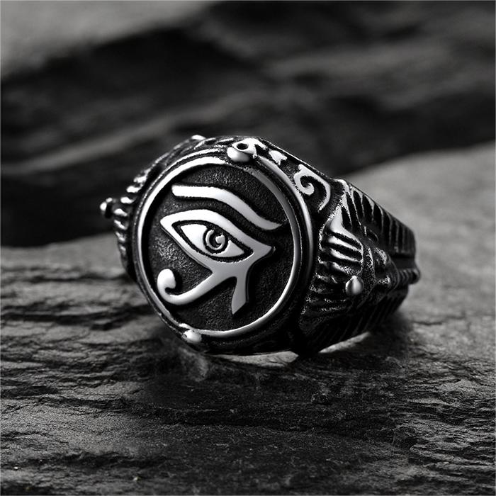 Ancient Egyptian Eye of Ra Signet Ring Jewelry for