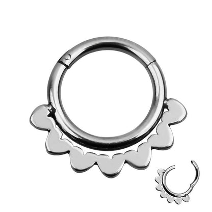 1pc Double Layers Steel Clicker / Segment Nose Hoop Rings / Alternative Hinged Ear Nose Piercing