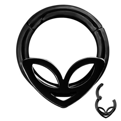 1pc Double Layers Steel Clicker Segment Nose Hoop Rings / Hinged Ear Nose Piercing 1