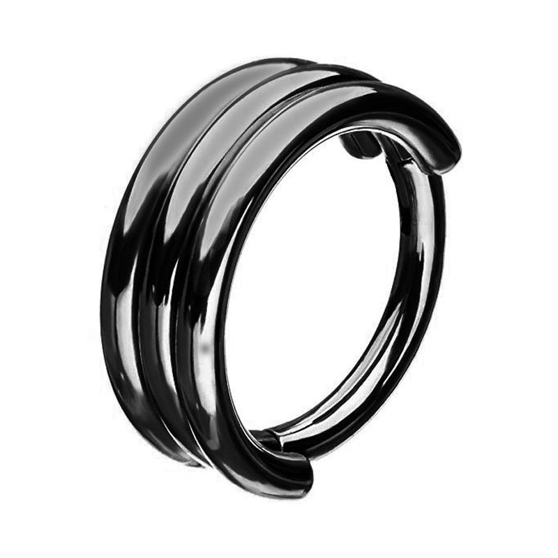 1pc Triple Layers Steel Clicker Segment Nose Hoop Rings / Hinged Ear Nose Piercing