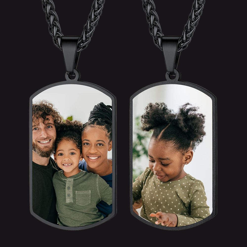 Personalized Double-side Photo Dog Tag Necklace With Picture for