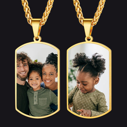 Personalized Double-side Photo Dog Tag Necklace With Picture for