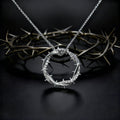 Christian Jesus Crown of Thorns Circle Pendant Necklace for