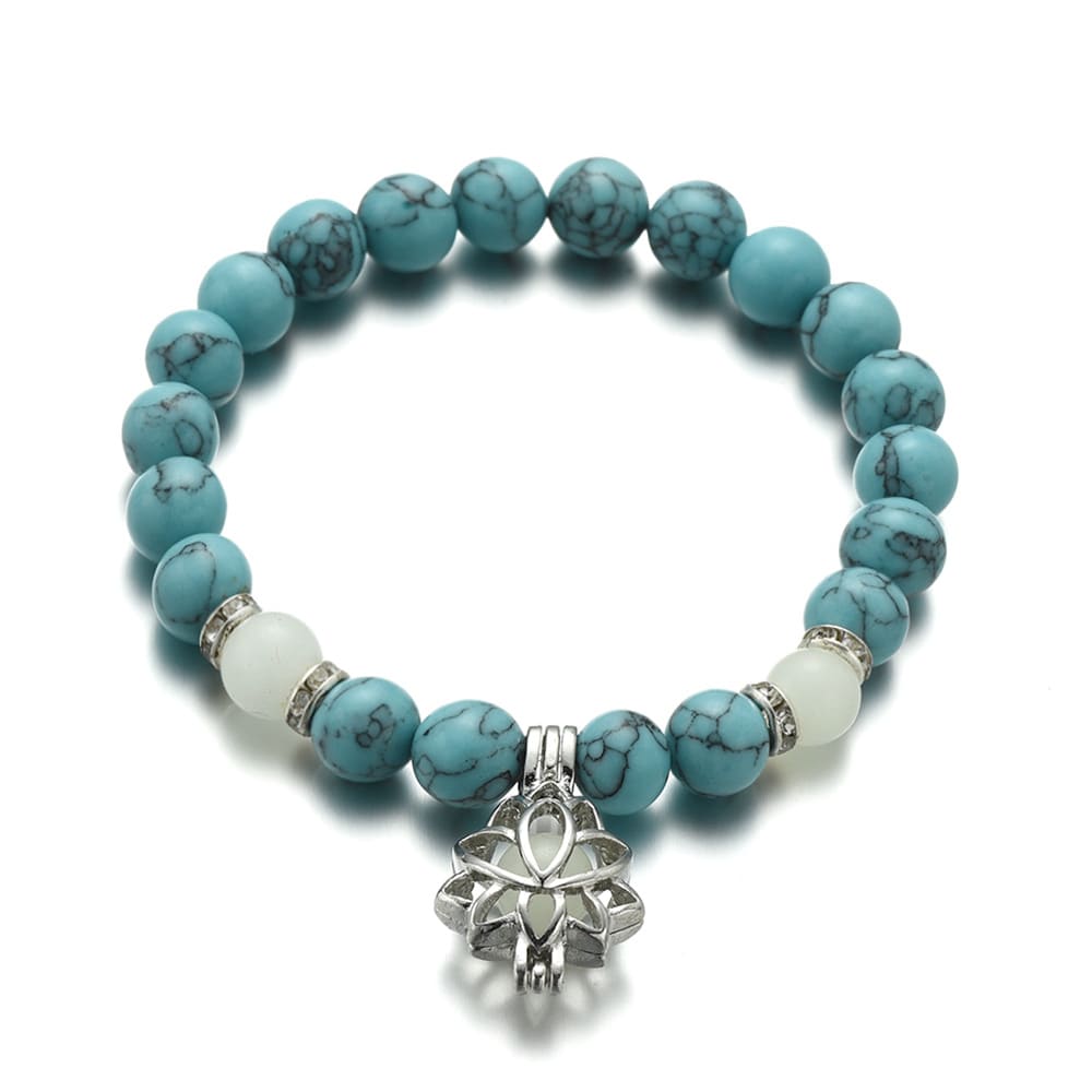 Luminous Lotus Energy Bracelet - Glow-in-the-dark Natural Stone Healing