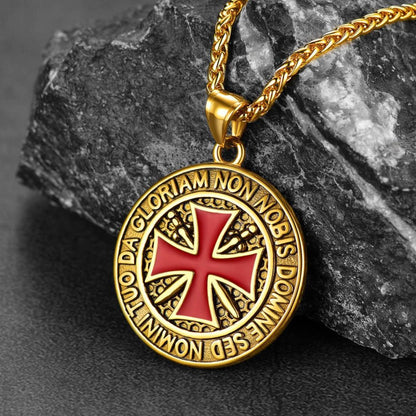 Knights Templar Cross Medallion Necklace for