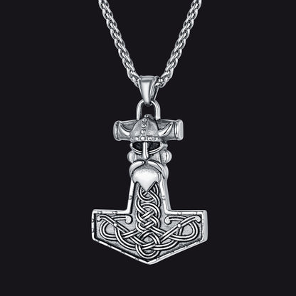 Viking Mjolnir Thor Hammer Necklace Odin Pendant for